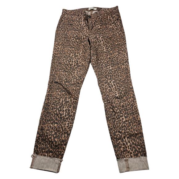 Kiss me super skinny size 29 leapord print cuffed ankle capris mid rise casual ^ - Picture 1 of 7